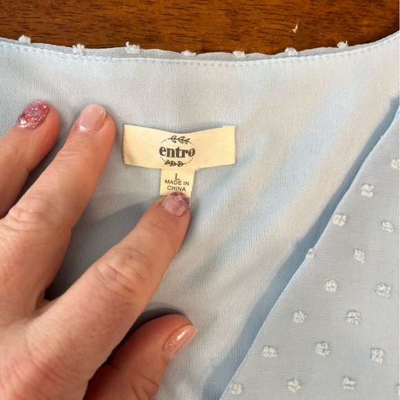 Gorgeous Entro Swiss Dot v-neck romper size large women’s - Picture 2 of 9